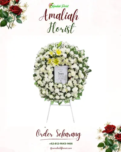 Krans Bunga Duka Cita di Kesamben Blitar